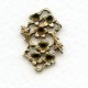 Floral Connector to Set Stones Into Oxidized Brass (6)