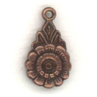 Floral Pendant with 3mm Setting Well Oxidized Copper (6)